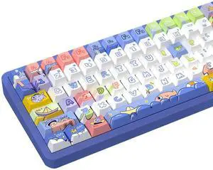 daixiahu Ocean Graffiti Theme keycaps 158 Key PBT keycaps Cherry Custom keycap Set is Suitable for 61/87/104/108 Cherry MX Switch and Other Mechanical Keyboards (Ocean Graffiti)