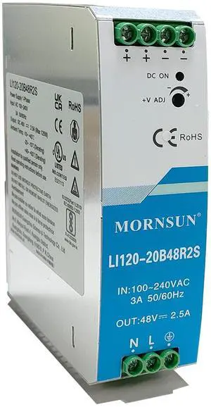 Centopto 120W 48V 2.5A Industrial DIN Rail Power Supply, AC-DC Universal,-20~+60