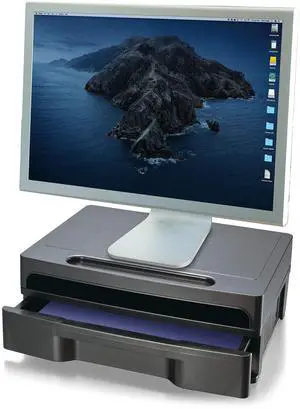 Officemate 2200 Series Executive Monitor Stand with Drawer, Black (22502)