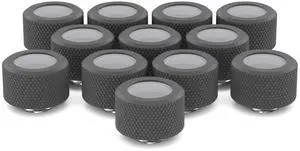 PrimoChill 16mm OD Rigid SX Fitting - 12 Pack - TX Matte Gun Metal