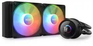 NZXT Kraken 240 RGB - 240mm AIO CPU Liquid Cooler - Customizable 1.54" Square LCD Display for Images, Performance Metrics - High-Performance Pump - 2 x F120 RGB Core Fans - Black