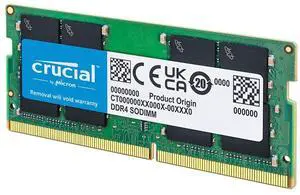 Crucial 32GB DDR4 RAM 3200MHz (PC4-25600), Downclockable to 2933/2666MHz Laptop Memory, SODIMM 260-Pin CL22, Compatible with 13th Gen Intel Core and AMD Ryzen 7000 - CT8G4SFRA32A
