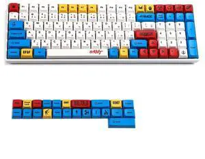 YMDK PBT Keycaps ZDA Similar to XDA Japanese Keycap Dye Sub for MX Keyboard 104 87 GK61 96 84 GK64 68 Key caps (123 Gundam)