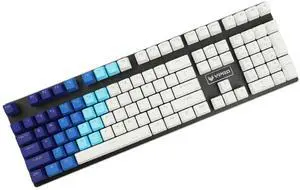 YMDK Double Shot 108 Dyed PBT Shine Through OEM Profile Keycap Rainbow Carbon Sunset Backlit Keycaps for MX Switches Mechanical KeyboardOnly Keycap (Blue White Gradient)