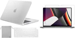 ProCase MacBook Pro 16 Inch Case 2021 Model A2485 with M1 Pro/ M1 Max Chip Bundle with ProCase MacBook Pro 16 Inch Screen Protector 2021 Model A2485