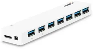 Rocstor 7-Port USB Hub - USB 3.0 - External - 7 USB Port(s) - 7 USB 3.0 Port(s)