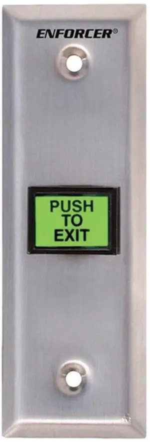 Seco-Larm Enforcer Slimline Push-to-Exit Plate, Illuminated with Timer (SD-7103GC-PTQ)