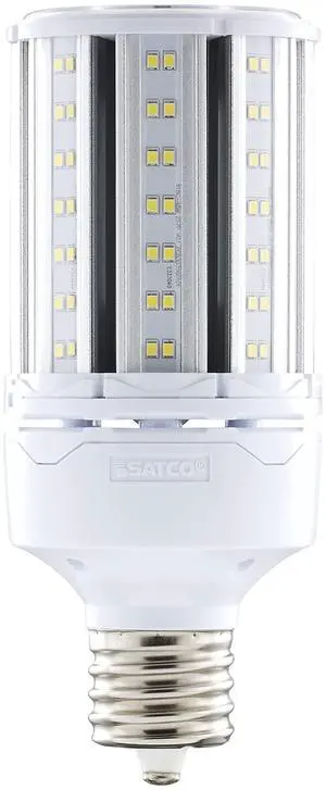 Satco S49393 Corncob LED HID Light Bulb, Mogul Extended Base, 45W, 35000 Hour Rating, 6210L, Natural Light