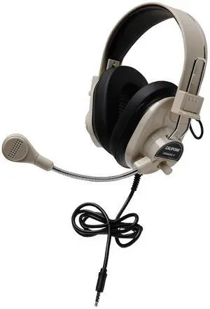 Califone 3066AVT Deluxe Multimedia Stereo Headset with To Go Plug, Rugged ABS Plastic Headstrap with Comfort Sling Better Distributes the Weight for Increased Comfort, Fully Adjustable Headband
