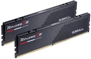 G.SKILL Ripjaws S5 Series (Intel XMP 3.0 & AMD Expo) DDR5 RAM 64GB (2x32GB) 6000MT/s CL36-36-36-96 1.35V Desktop Computer Memory UDIMM - Matte Black (F5-6000J3636F32GX2-RS5K)