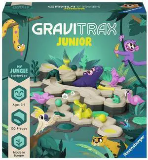 Ravensburger GraviTrax Junior Starter Set - My Jungle - Marble Run Game - Fun and Educational Preschool Marble Run Building Experience - STEM-Friendly, Interactive Learning - Kids Age 3 and Older