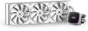 PCCOOLER DE360 CPU Liquid Cooler with ARGB Dual Pump and Powerful Cooling Fans,360MM AIO Water Cooling System Liquid Cooler TDP 310W CPU Cooler for Intel LGA115X/1200/1700/20XX,AMD AM3/AM4/AM5,White
