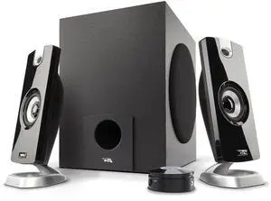 Cyber Acoustics CA-3090 2.1 Speaker System with Subwoofer with 18W of Power  Easy Setup and Convenient Controls, Great for Music, Movies, and Gaming