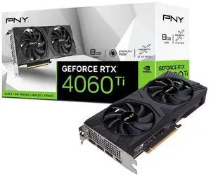 PNY GeForce RTX 4060 Ti 8GB Verto Dual Fan Graphics Card DLSS 3 (128-bit, PCIe 4.0, GDDR6, HDMI/DisplayPort, Supports 4k, 2 Slot)