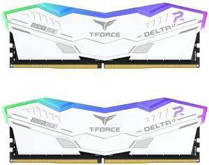 TEAMGROUP T-Force Delta Alpha RGB DDR5 Ram 32GB Kit (2x16GB) 6000MHz (PC5-48000) CL38 Intel XMP 3.0 & AMD Expo Compatible Desktop Memory Module Ram White - FF8D532G6000HC38ADC01