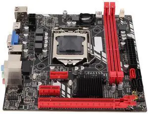 Cuifati Desktop Gaming Motherboard, B75M LGA1155 ATX DDR3 with SATA3.0/SATA2.0, DDR3x2, VGA + HDMI, Network Card, for Core i7, i5, i3