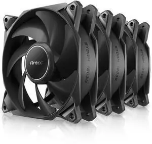 Antec 30mm Thickness Fans, 120mm x 30mm Case Fans, PWM Fans, 2200RPM, 80.47CFM, 2.95mmHO, 4 Pin PWM Connector, 120mm Fan, Storm T3 Series 3 Packs