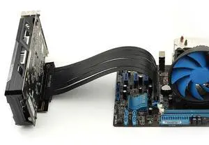 lilila-ree Graphics Card GPU Vertical Full Speed PCI-E 4.0 x16 Riser Cable High Speed Gen4 Flexible Extender Riser Cable Extension Port 90 Degree Adapter (200mm)