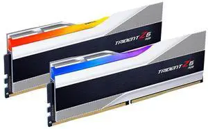 G.SKILL Trident Z5 RGB Series (Intel XMP 3.0) DDR5 RAM 64GB (2x32GB) 6400MT/s CL32-39-39-102 1.40V Desktop Computer Memory UDIMM - Metallic Silver (F5-6400J3239G32GX2-TZ5RS)