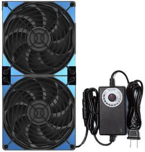 240mm Adjustable Computer PC Vent Fan 3-12V Speed Controller for Chicken Coop Rack Space Window Wall Cabinet Server Mining Rig Exhaust Cooling