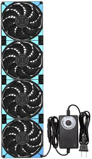 120mmx4 480mm Adjustable Computer PC Vent Fans 3-12V Speed Controller for Flexible Arrange Chicken Coop Rack Space Window Wall Cabinet Server Mining Rig Exhaust Cooling