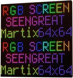xicoolee RGB Matrix LED Display Panel 64x64, 3mm Pitch, 4096 RGB LEDs, High Brightness & Resolution, Compatible with Raspberry Pi, ESP32, Arduino