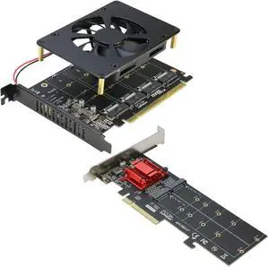 RIITOP Dual NVMe PCIe Adapter + Quad NVMe PCIe Adapter(PCI-e Bifurcation Required)