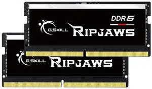 G.SKILL Ripjaws DDR5 SO-DIMM Series DDR5 RAM 64GB (2x32GB) 4800MT/s CL40-39-39-76 1.10V Unbuffered Non-ECC Notebook/Laptop Memory SODIMM (F5-4800S4039A32GA2-RS)