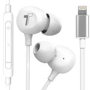 Thore Earbuds for iPhone 12/13/14 Earphones (V60) Wired in-Ear Earbuds (Apple MFi Certified) Lightning Headphones with Mic for iPhone 7/8 Plus, X, Xs, XR, 11, SE, 12, 13/14 Pro Max - White
