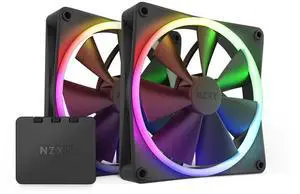 F140RGB - 140mm RGB Fans - Twin + RGB Lighting Controller - Black