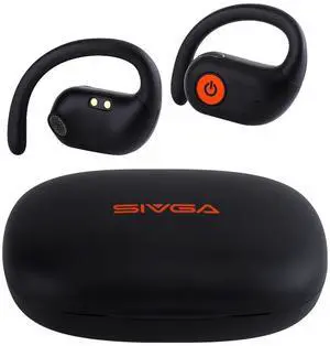 SIVGA SO1 Open Ear Headphones, Bluetooth 5.3 True Wireless Earbuds for Sport, Running, Cycling & Workouts with Digital Display Charging Case (Black)