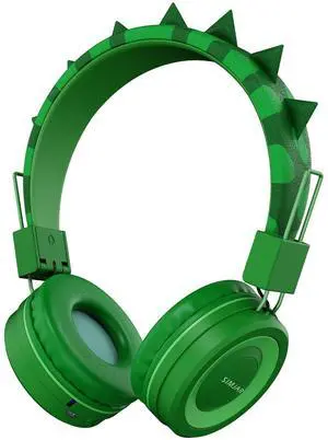 SIMJAR Kids Bluetooth Headphones with Microphone for School, Dinosaur Over-Ear Wireless Headphones with Volume Limiter 94dB, Foldable Adjustable Headband for iPad/Airplane/Travel/Tablet