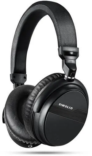 SIMOLIO Bluetooth Wireless Headphones with Dialogue Mode, aptX Low Latency and aptX HD Wireless Headphones with 3.5mm AUX Cable, Bluetooth Headset w/MIC & Volume Control, 40H Playtime