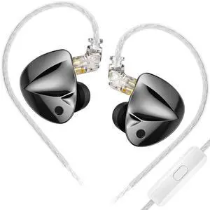 KZ DFi Tunable IEM Eabuds for Audiophile,KZ HiFi Dyanmic Driver in Ear Monitor Heavy Bass in Ear Headphone,Stereo DJ Earphone (No Switch, with Microphone)