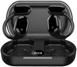 Open Ear Headphones Wireless Bluetooth Air Bone Conduction Headphones Head Set Open Ear Earbuds Sport Wireless Ear Clip Bone Conduction Headphones Headset Workout Induction Bone Conducting Headphones