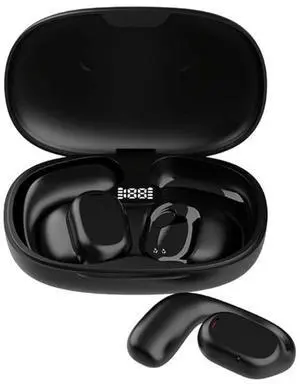 Open Ear Headphones Wireless Bluetooth Air Bone Conduction Headphones Head Set with Mic Bone Conduction Earbuds Headset Bone Conducting Earphones Ear Buds Workout Over the Ear Earbuds with Earhooks