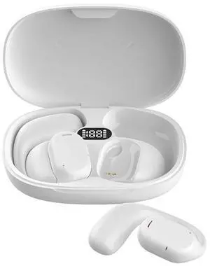 Open Ear Headphones Wireless Bluetooth Air Bone Conduction Headphones Head Set with Mic Bone Conduction Earbuds Headset Bone Conducting Earphones Ear Buds Workout Over the Ear Earbuds with Earhooks