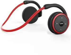Small Bluetooth Headphones Wrap Around Head - Sports Wireless Headset with Built in Microphone and Crystal-Clear Sound, Foldable and Carried in The Purse, and 12-Hour Battery Life, Red