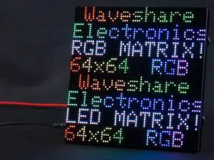 waveshare RGB Full Color LED Matrix Panel 64x64 Pixels, 2mm Pitch, Adjustable Brightness,Supports Raspberry Pi/Raspberry Pi Pico / ESP32 / Ardu,Display Text, Colorful Image, Animation