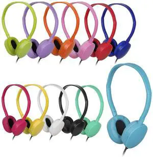OSSZIT Kids Headphone Bulk 24 Pack Multi Color for Classroom School,Wholesale Earphones Class Set for Students Teens Children and Adult (12 Colors)
