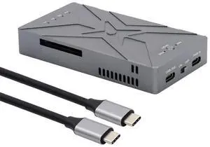 xiwai 20Gbps Dual NVME Drive Case M.2 NGFF M-Key to USB-C Type-C Raid0 Raid1 JOBD Big SSD Enclosure with Fan Raid0 Hyper Adapter for 2230/2242/ 2260/ 2280mm PCI-E NVME SSDs