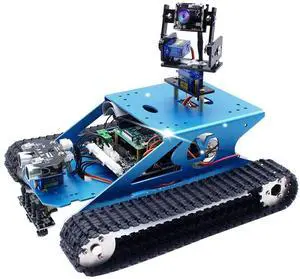 Yahboom AI Robot Kit Tank Chassis for Raspberry Pi 4B Camera Starter Kit Python Programmable Electronic Science Project DIY for Adult Smart Car Robotics for 16+(with Pi 4B-4GB)