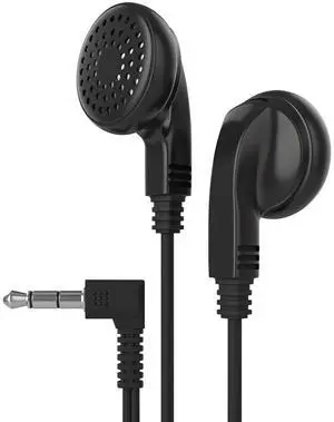 Maeline Bulk Earphones with 3.5 mm Headphone Plug - 400 Pack Wholesale Bundle - Black