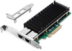 XZSNET 10G Network Card with Intel X540 Chip, 10GB PCI-E NIC Compare to Intel X540-T2, Dual RJ45 Port PCI Express X8 Ethernet Adapter Support Windows/Windows Server/Linux/Freebsd/VMware ESXi