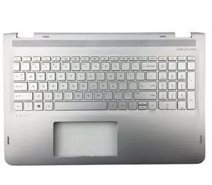 wzqrps Replacement Laptop Upper Case Palmrest Backlit Keyboard Touchpad Assembly Part for for HP Envy X360 15T-AQ 15-AQ M6-AQ M6-AQ005DX 857283-001 798954-001 Silver