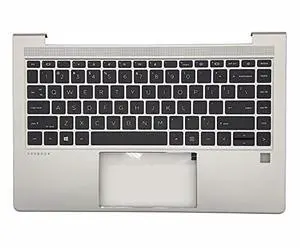 wzqrps Replacement Laptop Upper Case Palmrest Non-Backlit Keyboard Touchpad Assembly Part for HP ProBook 440 G8 445 G8 PB 440 445 G8 M23770-001 M23769-001 Silver