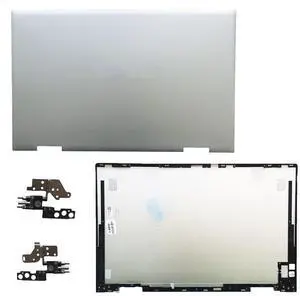 wzqrps Replacement Laptop LCD Cover Back Rear Top Lid with Hinges for HP Envy X360 15-ED 15M-ED 15T-ED 0023DX L93203-001 L93204-001 (Silver)