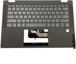wzqrps Replacement Laptop Upper Case Palmrest Backlit Keyboard Touchpad Assembly Part for Le novo Flex 5-14IIL05 ARE05 ITL05 5CB0Y85490 Gray