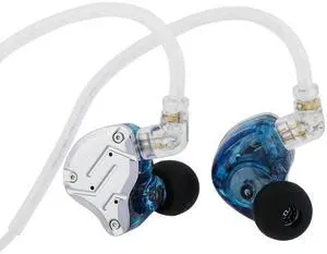 Linsoul KZ ZS10 Pro, 4BA+1DD 5 Driver in Ear Monitor, HiFi Wired Earbuds, Gaming Earbuds, Hybrid IEM Earphones with Stainless Steel Faceplate, Detachable Cable for Musician (with Mic, Blue)