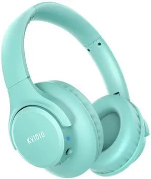 KVIDIO Bluetooth Headphones Over Ear, 65 Hours Playtime Wireless Headphones with Microphone, Foldable Lightweight Headset with Deep Bass, HiFi Stereo Sound Low Latency for Travel Work Cellphone